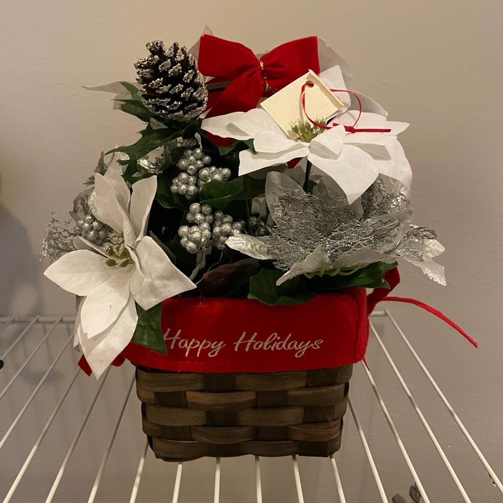 Happy holidays floral arrangement